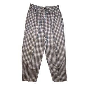 Vintage 80s Plaid High Waisted Pleat Front Pants Side Pockets Size 12